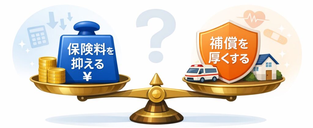 保険料を安くする or 補償を厚くする
